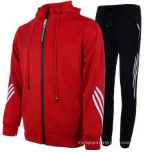 Factory direct sales customizable logo men casual sports suit hooded men and women running men tracksuit